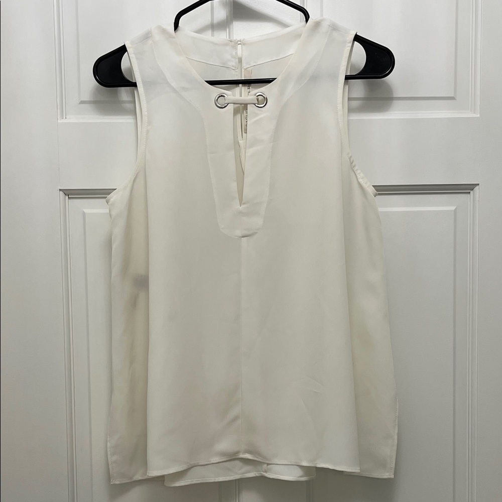 Rachel Rachel Roy Creme Sleeveless Blouse w/ Hardware Detailing - Size Small